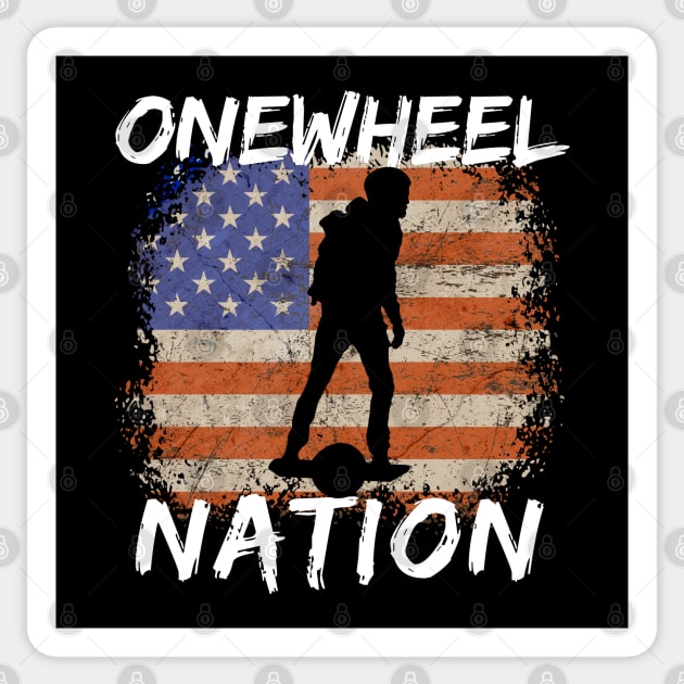 Onewheel Nation American Rider Sticker by Funky Prints Merch